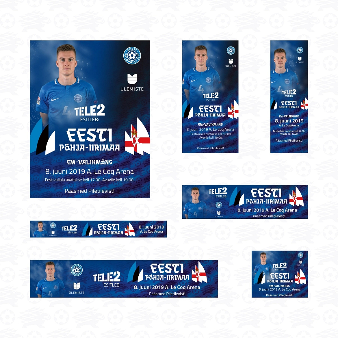 Eesti jalgpallikoondise veebibannerid Soccernet portaali jaoks